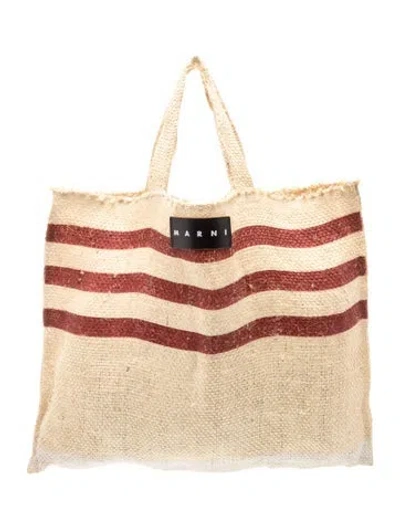 Pre-owned Marni Straw Tote In Neutral