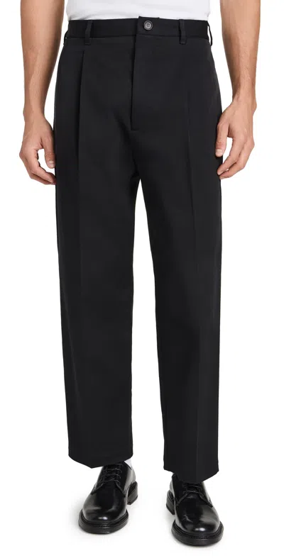 Marni Stretch Cotton Pleated Trousers Black