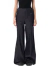 Marni Stretch Cotton Wide Leg Jeans In Black