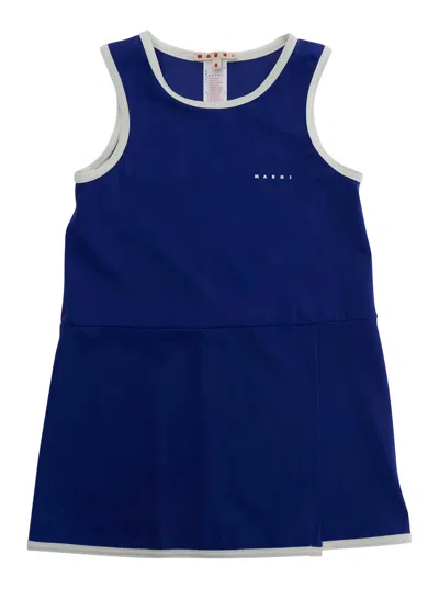 Marni Stretch Nylon Swim Cover-up Dress In Blue