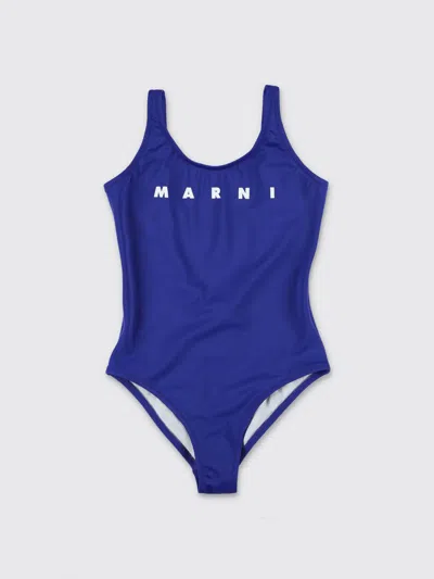 Marni Kids' Logo Swimsuit In Multi