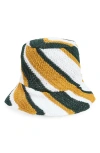Marni Stripe Cotton Knit Bucket Hat In Turquoise