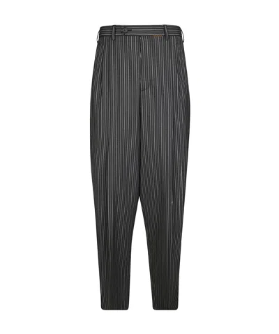 Marni Stripe Detail Casual Pants In Black