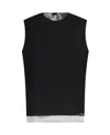 Marni Sleeveless Stripe-detail Layered Blouse In Black