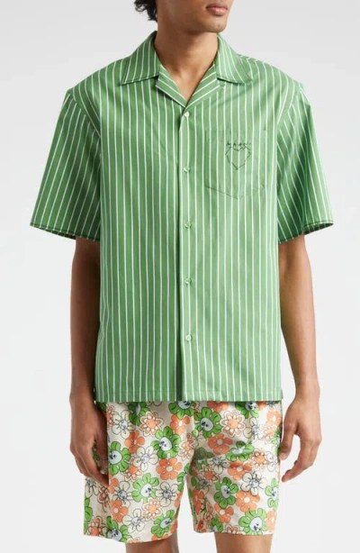 Marni Short Sleeved Bowling Shirt Millet In Kelly/ Green