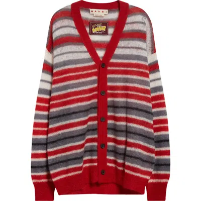MARNI MARNI STRIPE MOHAIR BLEND CARDIGAN