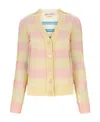 Marni Women's Embroidered Mohair Blend And Wool Blend Cardigan In Nude