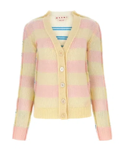 MARNI MARNI STRIPED PANELLED BUTTON-UP CARDIGAN