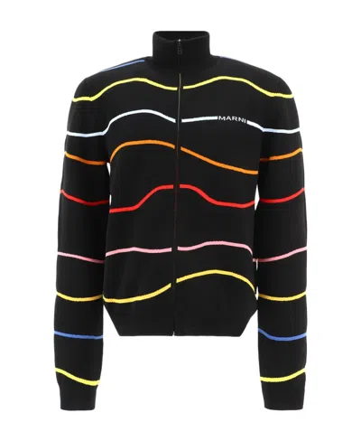 MARNI MARNI CURVY LINE ZIPPED CARDIGAN
