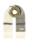 Marni Block Design Fringed Edges Scarf In Neutral