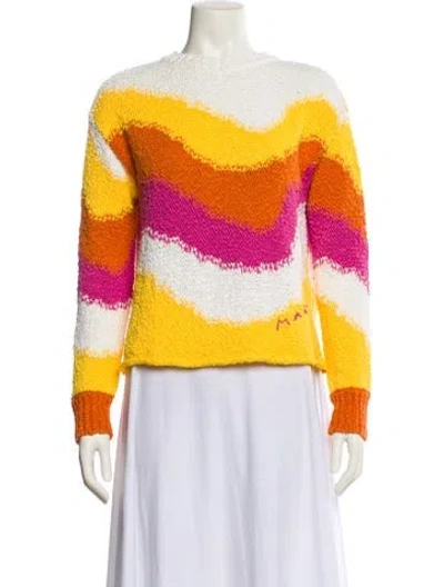 Pre-owned Marni Striped Bateau Neckline Sweater In Blue