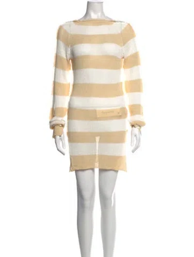 Pre-owned Marni Striped Bateau Neckline Sweater In Neutrals