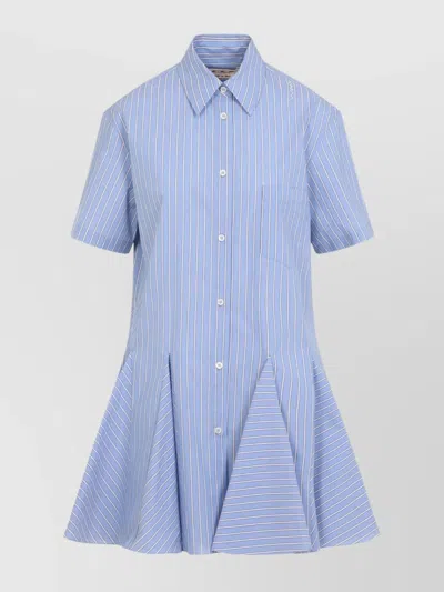 MARNI STRIPED BOX PLEATED MINI DRESS WITH POCKET