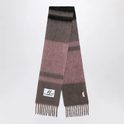 MARNI MARNI STRIPED BRUSHED ALPACA MOHAIR SCARF