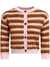 Marni Cardigan With Stripe Pattern In Pink