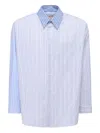 Marni Oversized Striped Men's Shirt In Blue