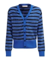Marni Striped Wool And Mohair Cardigan In Blue