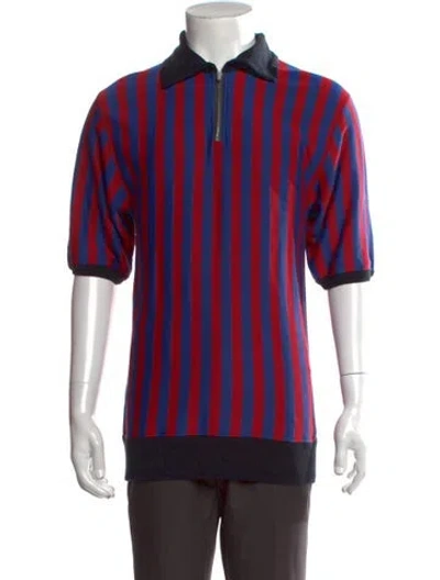 Pre-owned Marni Striped Collar Polo Sweater In Red