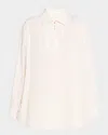 Marni Striped Collared Top In White Sand