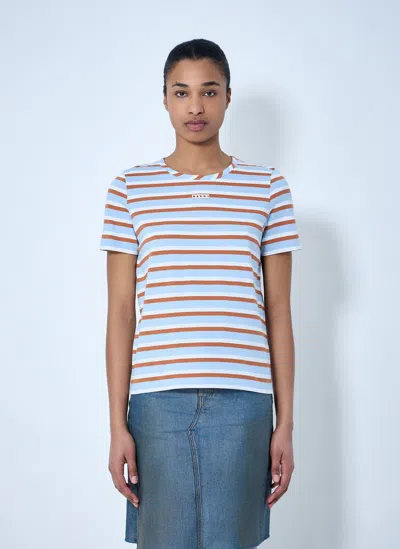 Marni Striped Cotton Jersey T-shirt In Blue