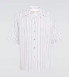 Marni Striped Bowling Shirt In Lily White