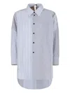 Marni Womens Stn63 Oversized Striped Cotton Shirt In Blue