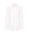 Marni Striped Cotton-poplin Shirt In White