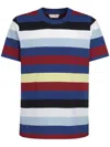 Marni Stripe-print Cotton T-shirt In Blue
