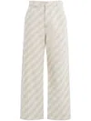 Marni Men Beige Striped Denim Jeans In Neutrals