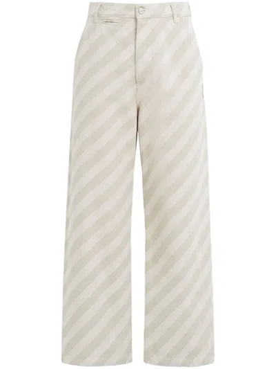 Marni Striped Cotton Trousers In Multi