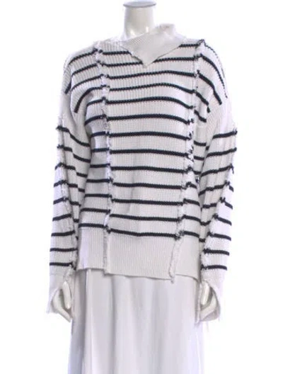 Pre-owned Marni Striped Crew Neck Sweater In Black