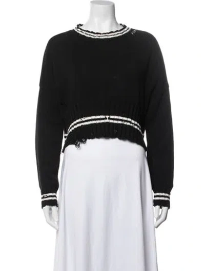 Pre-owned Marni Striped Crew Neck Sweater In Black