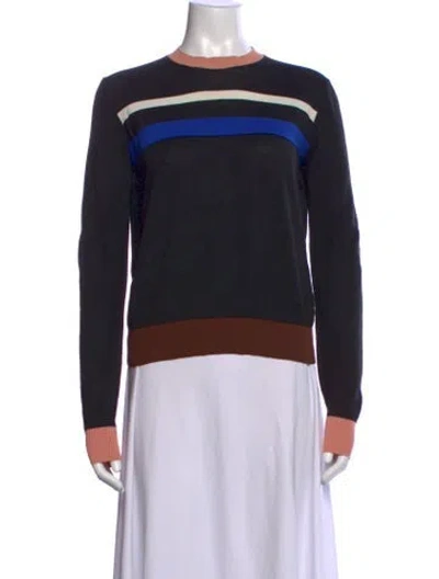 Pre-owned Marni Striped Crew Neck Sweater In Black