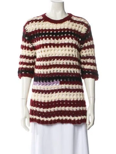 Pre-owned Marni Striped Crew Neck Sweater In Blue