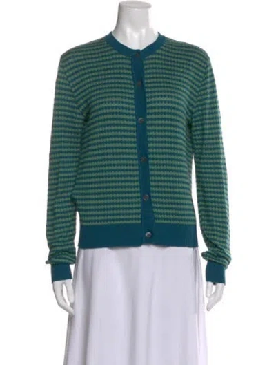 Pre-owned Marni Striped Crew Neck Sweater In Green