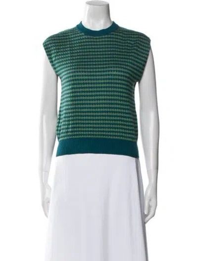 Pre-owned Marni Striped Crew Neck Sweater In Green