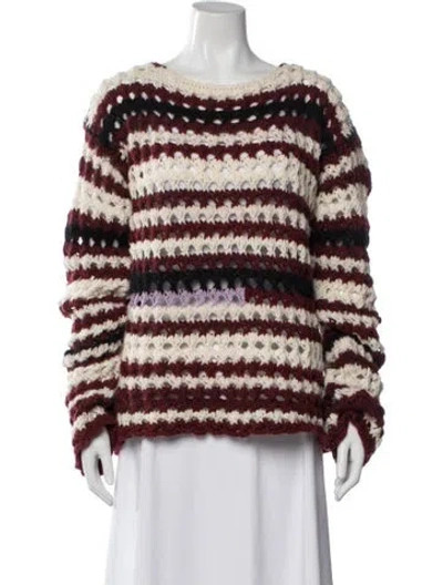 Pre-owned Marni Striped Crew Neck Sweater W/ Tags In Red