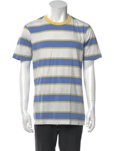 Pre-owned Marni Striped Crew Neck T-shirt In Blue