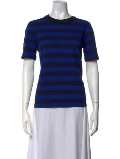 Pre-owned Marni Striped Crew Neck T-shirt In Blue