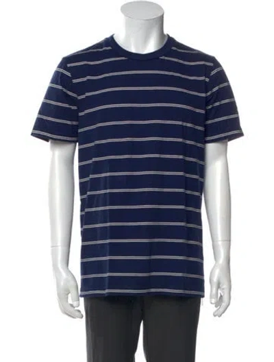 Pre-owned Marni Striped Crew Neck T-shirt In Blue/white