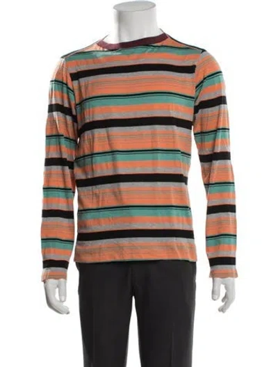 Pre-owned Marni Striped Crew Neck T-shirt In Orange