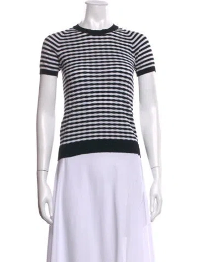 Pre-owned Marni Striped Crew Neck T-shirt In White