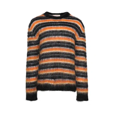 Pre-owned Marni Striped Crewneck Jumper 'black' | Men's Size 50