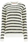 Marni Striped Crewneck Pullover In Blue