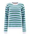Marni Striped Crewneck Pullover In Blue