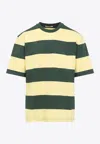 Marni Green And Yellow Maxi-stripe Cotton T-shirt In Gold
