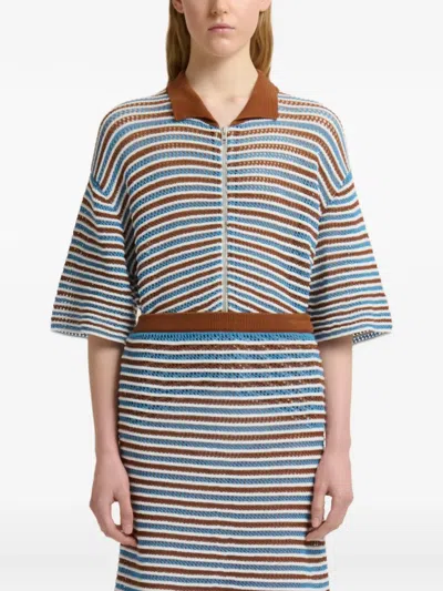 Marni Multicolor Striped Crochet Skirt