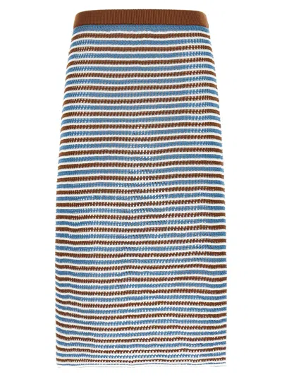 Marni Striped Crochet Skirt Skirts Multicolor
