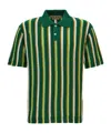 Marni Striped Crocheted Polo Shirt In Green