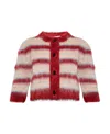 Marni Striped Cropped Cardigan In Red